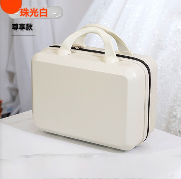 Popular small portable suitcase [16 inches] [Pearl White [Exclusive Style]]