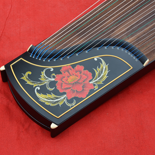 Popular shell-carved guzheng (color: peony) (specification: 163CM)