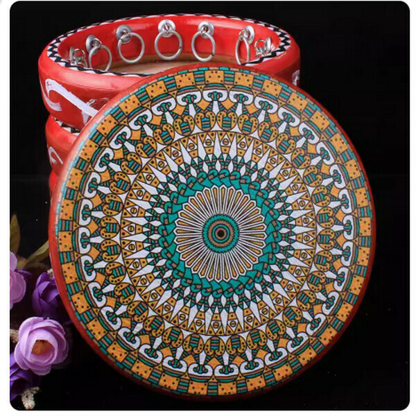 New dance performance props cowhide tambourine (style 1 diameter 35 cm)