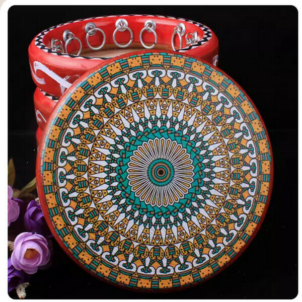 New dance performance props cowhide tambourine (style 1 diameter 20 cm)