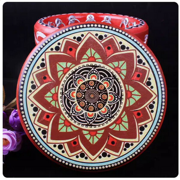 Hot selling dance performance props cowhide tambourine (style 6, diameter 35 cm)