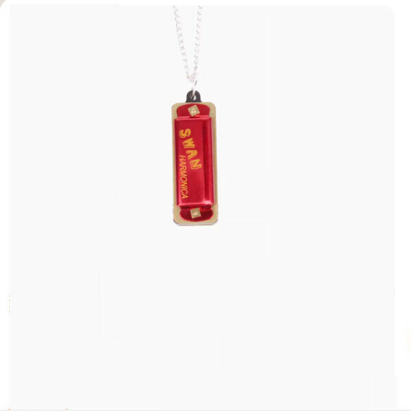 Hot selling 4 hole 8 tone mini necklace harmonica (red)