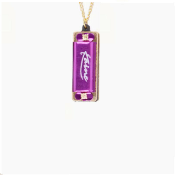 Hot selling 4 hole 8 tone mini necklace harmonica (purple)