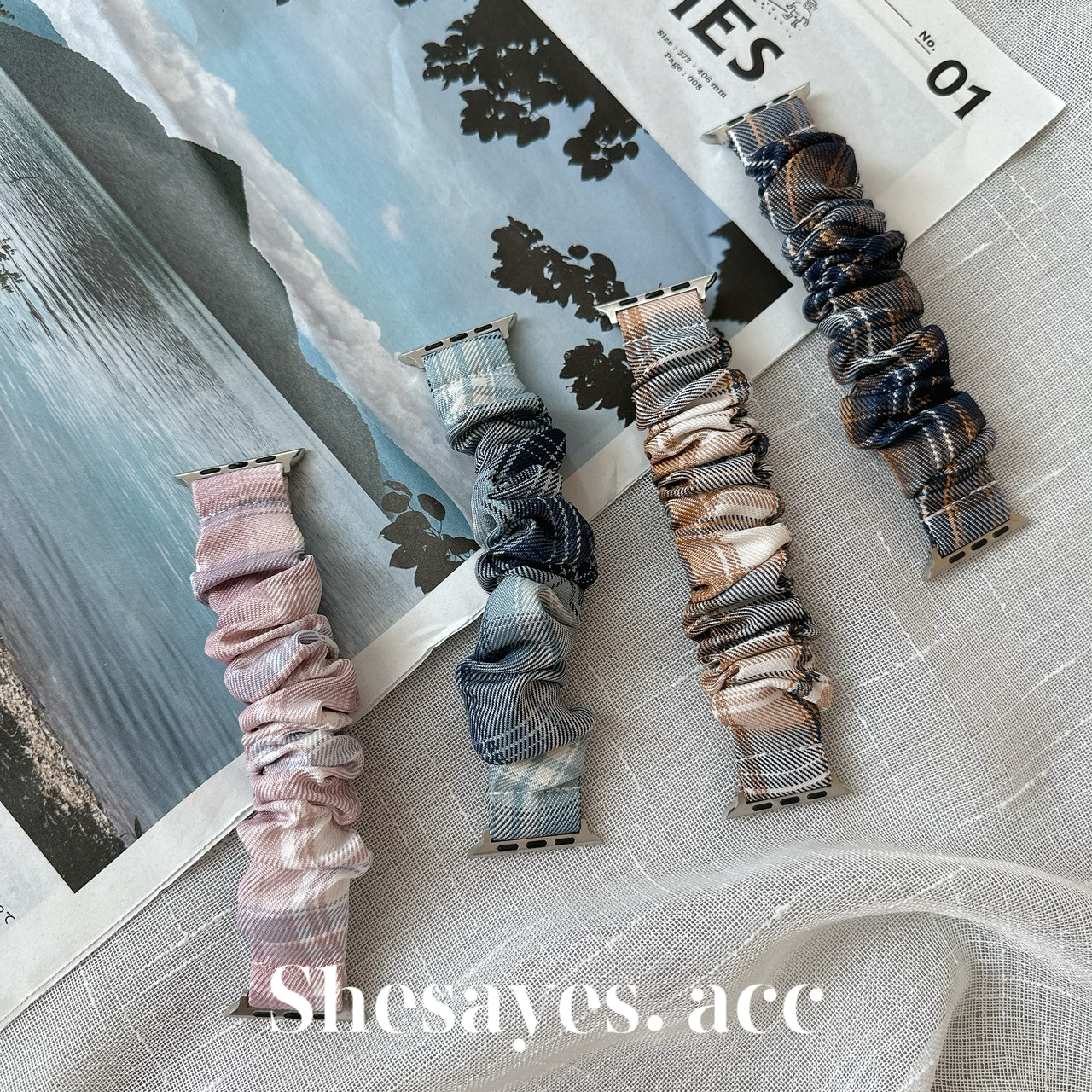 APPLE  WATCH英倫風髮圈錶帶[四色]