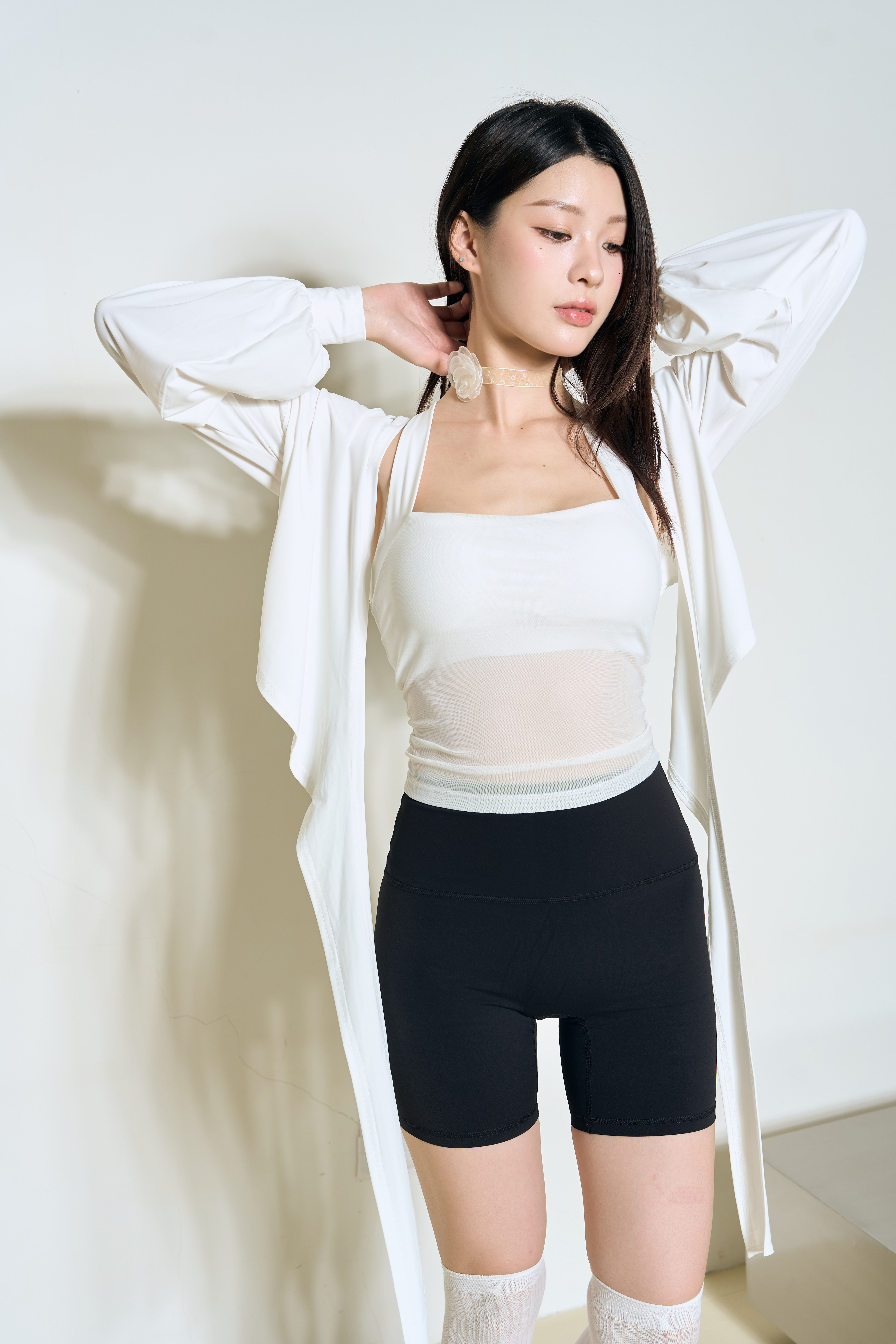 〖 惜福品 〗彈嫩澎袖 綁帶外罩