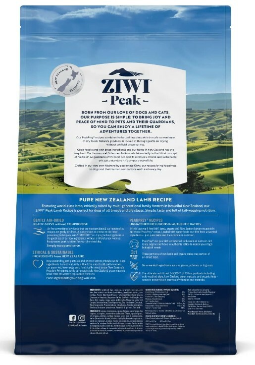 Ziwi Peak巔峰 風乾狗糧系列 羊肉配方．1kg/2.5kg/4kg