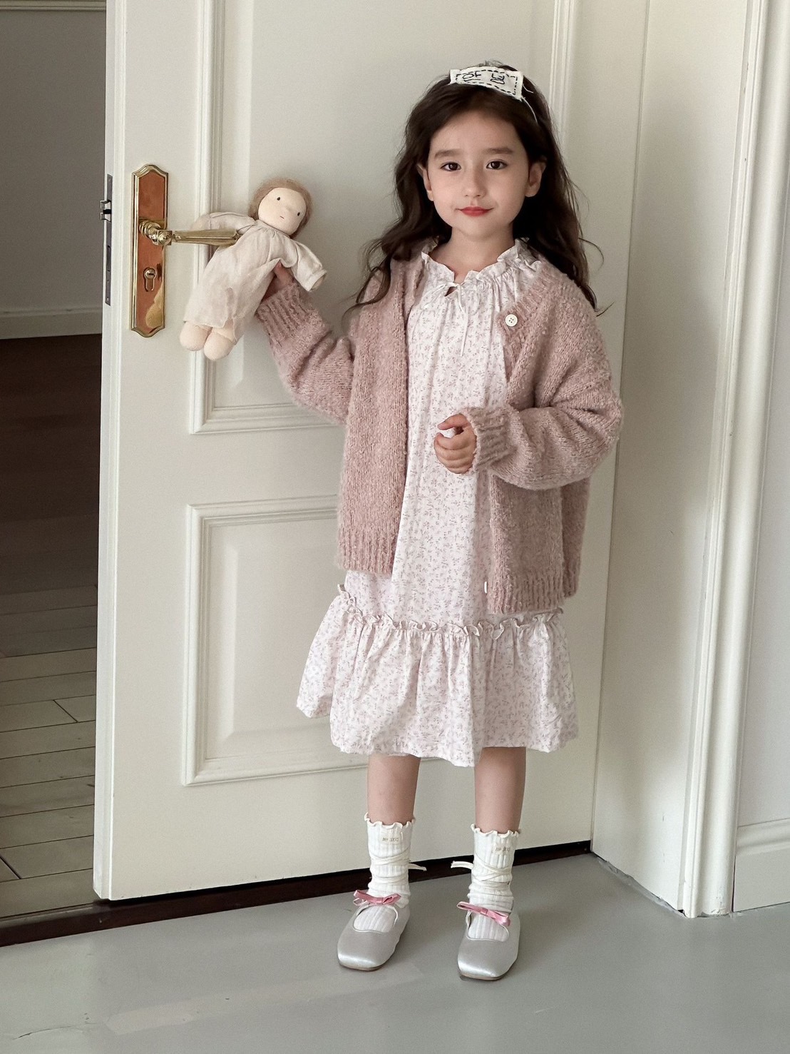 甜美花邊碎花洋裝