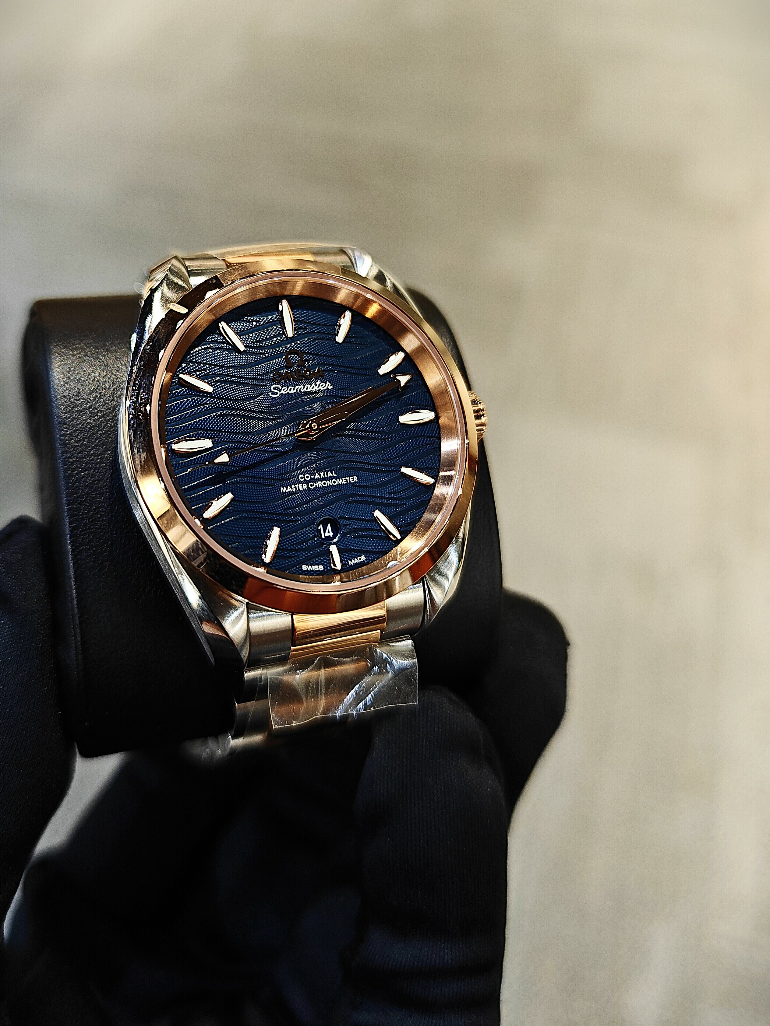 BRAND NEW OMEGA 220.20.38.20.03.001 22020382003001 SEAMASTER BLUE DIAL AQUA TERRA 150M CO‑AXIAL MASTER CHRONOMETER 38 MM