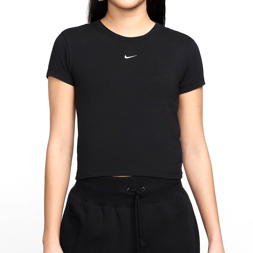 Nike AS W NSW NK CHLL KNT MD CRP 女款 黑色 休閒 短袖 上衣 FV5509-010