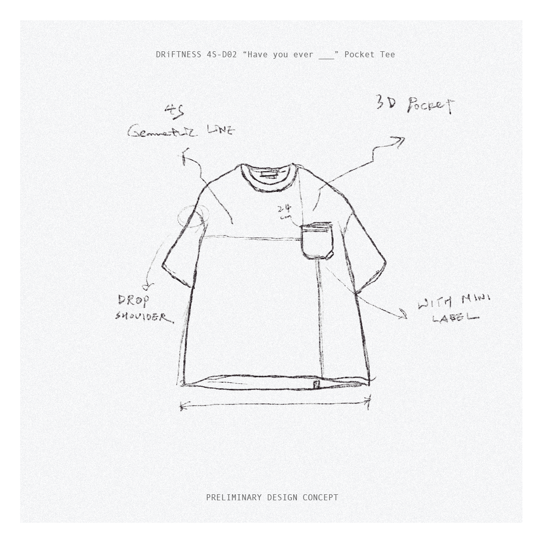 『 Pre-Sale 』DRiFTNESS｜4S-D02 “Have you ever ___” 口袋踢短T