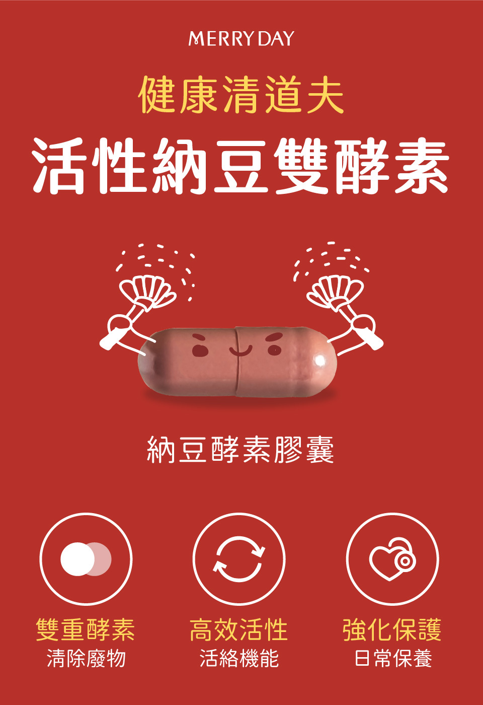 美天美點納豆激酶酵素，幫助降三高，去血脂溶解血栓，幫助維持心血管健康