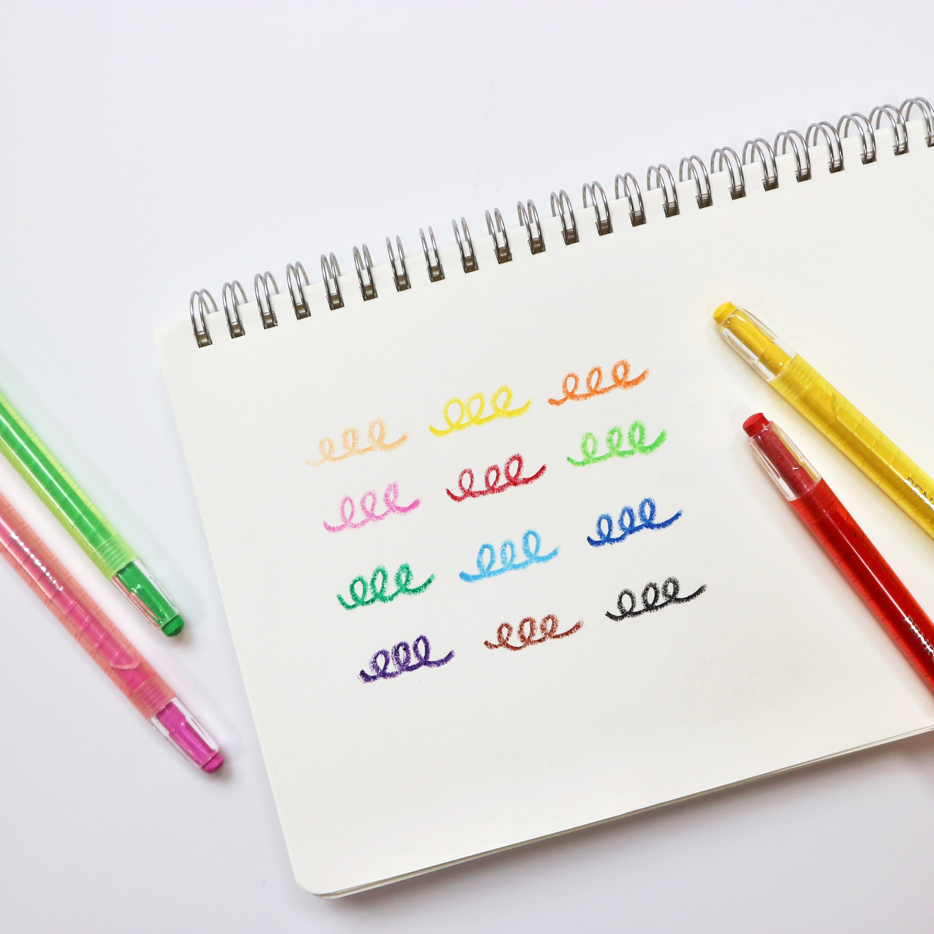 【PENROTE筆樂】12色 長桿旋轉蠟筆