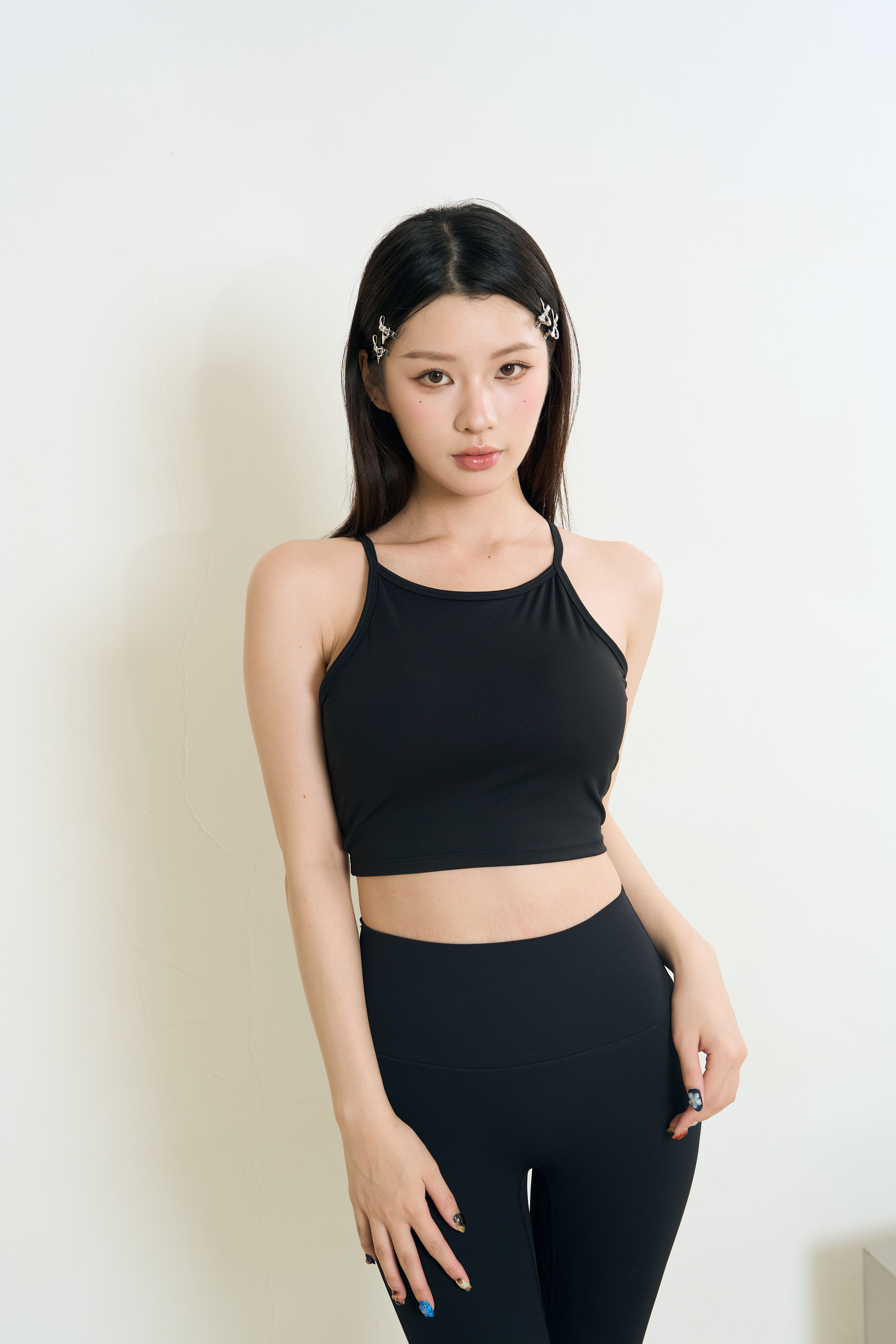 極簡削肩高包覆運動背心