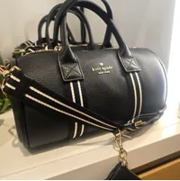 [S] KATE SPADE KG218 ROSIE SM DUFFLE CROSSBODY PEBBLED LEATHER,BLACK, 196021467950 (SKS1171)