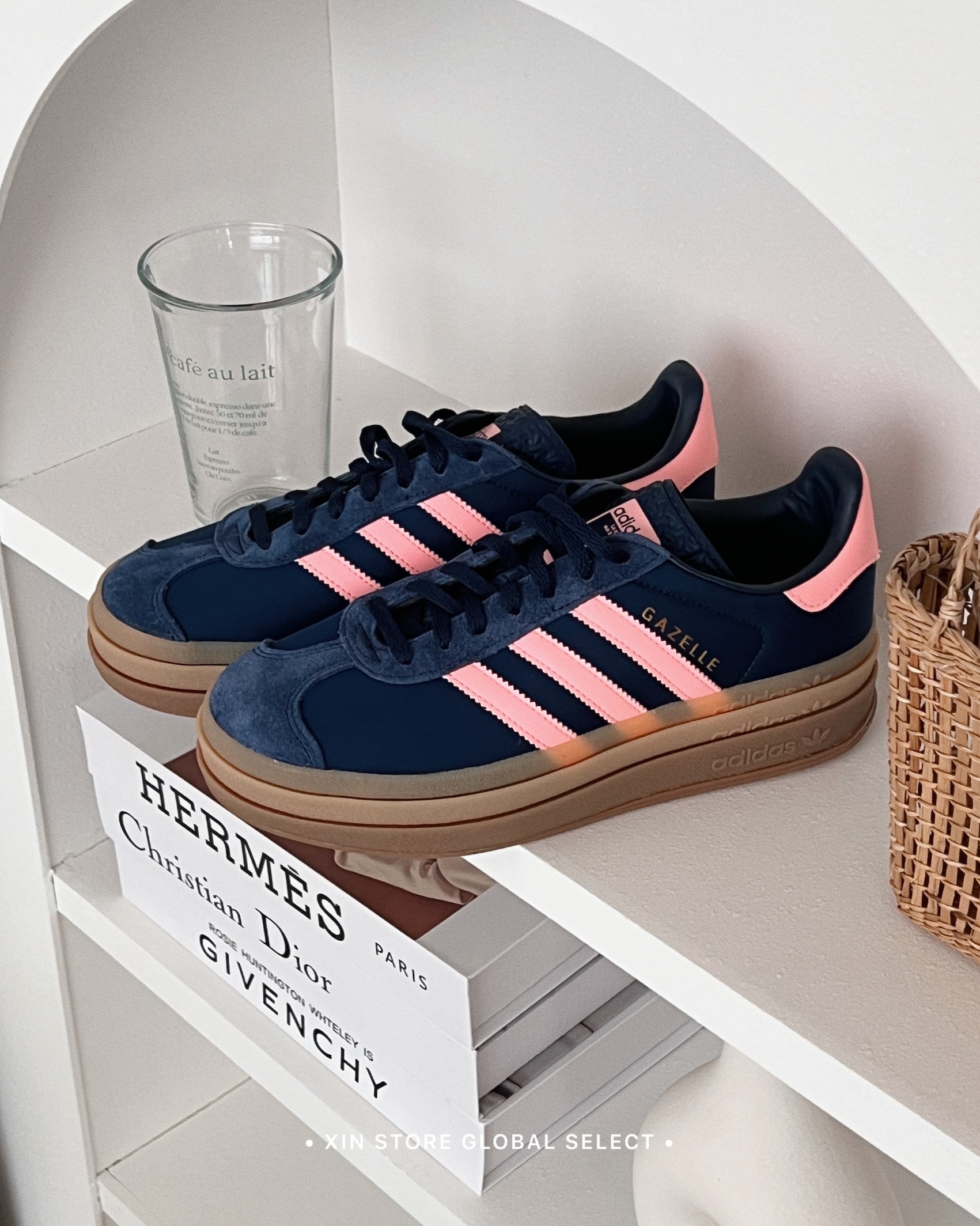 【現貨】Adidas Originals Gazelle Bold 厚底 增高 麂皮 藍粉