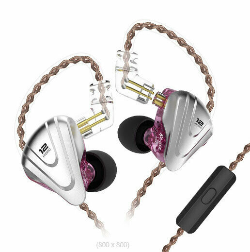 Wrap-around coil iron wired headphones (fog purple - with microphone)