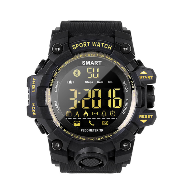 EX16S Camouflage Outdoor Sports Step Counting Rechargeable Electronic Smart Watch (Black)