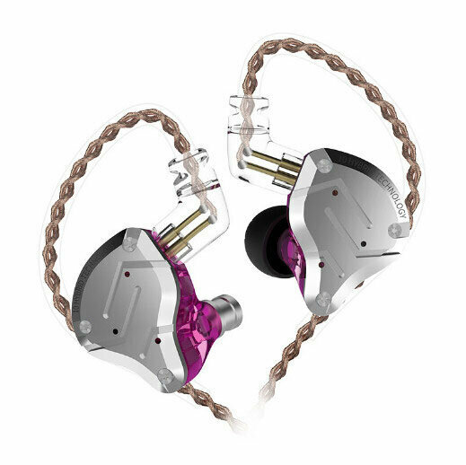 Wrap-around coil iron wired headphones (purple - standard)