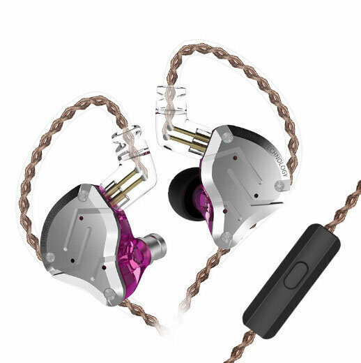 Circum-ear coil iron wired headphones (purple - with microphone)