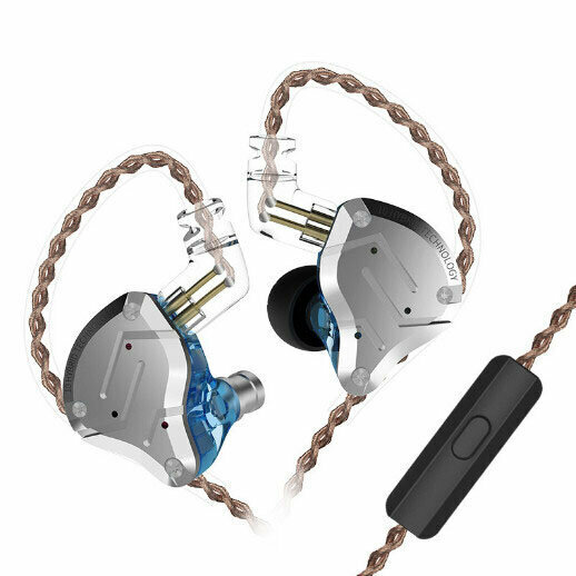 Ear wrap coil iron wired headphones (Meizu Blue - with microphone)