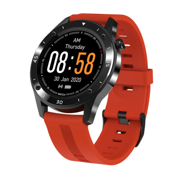 F22 Smart Bracelet Full Touch Screen GPS Track Heart Rate Blood Pressure Blood Oxygen Watch (Coral Red)