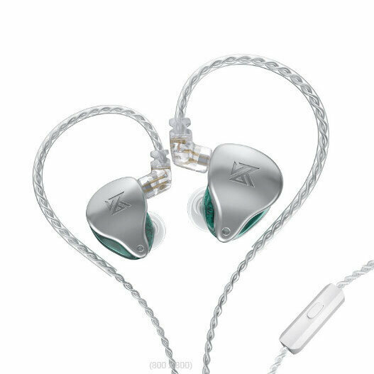 Ear-wrapping moving iron wired headset (Phantom Silver Green - with microphone)