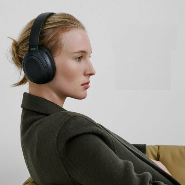 Wireless Wired Bluetooth ANC Noise Cancelling Headset (Black)