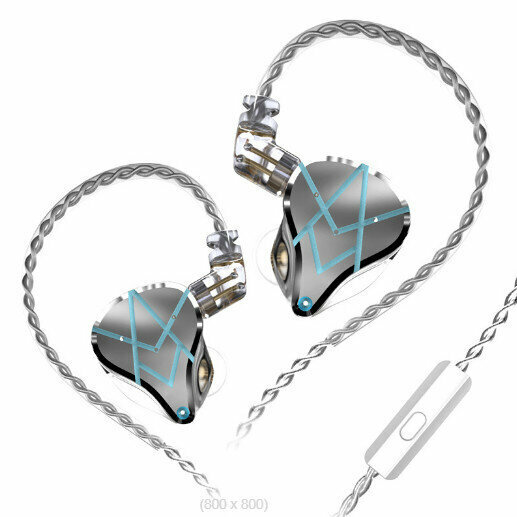 Ear-wrapping moving iron wired headphones (Hao silver white - with microphone)