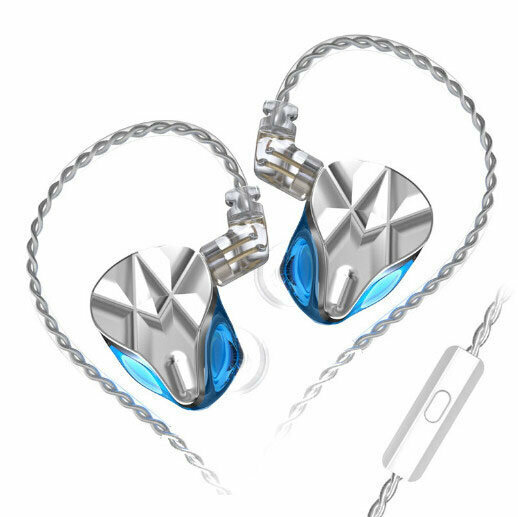 Wrap-around arcade wired headphones (Phantom Silver Blue-with microphone)