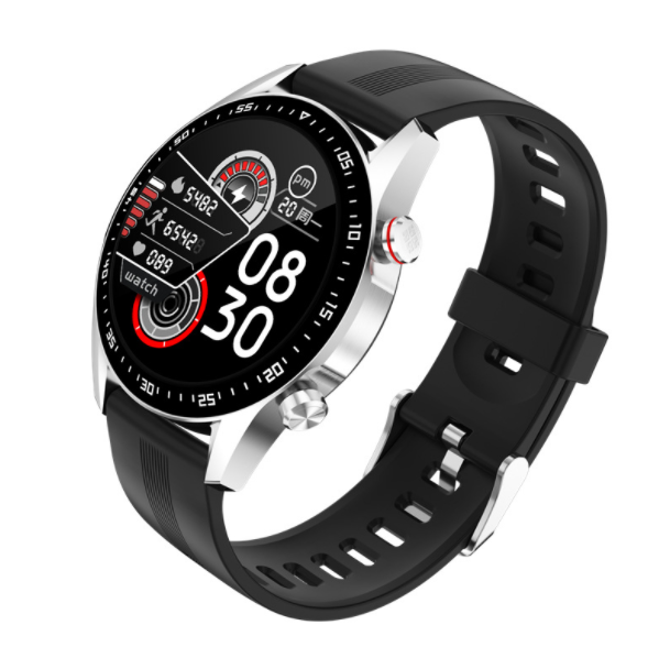 E12 Smart Call Bracelet Bluetooth Call Music Playback Watch Sports Waterproof Monitoring Bracelet (Silver Vinyl)