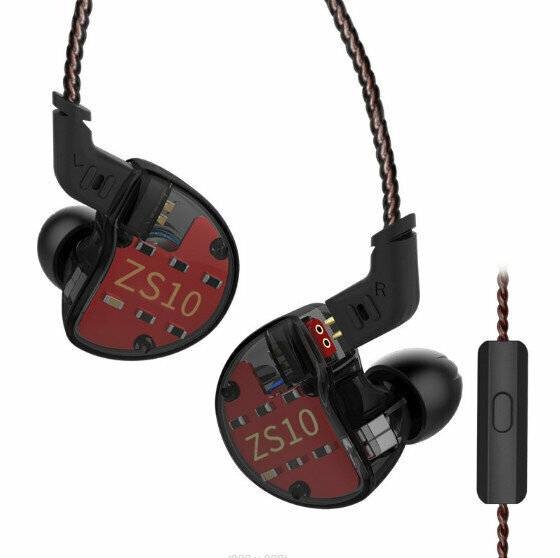 In-ear coil iron wired headphones (translucent - with microphone)