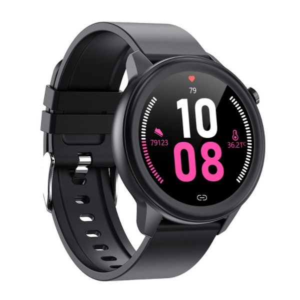 E80 Smart Body Temperature Watch ECG+PPG ECG Heart Rate, Blood Pressure, Blood Oxygen Information Reminder, Multi-Exercise Bracelet (Vinyl)