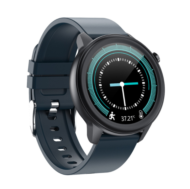 E80 Smart Body Temperature Watch ECG+PPG ECG Heart Rate, Blood Pressure, Blood Oxygen Information Reminder, Multi-Exercise Bracelet (Blue Glue)