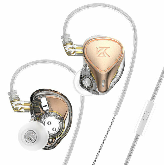 In-ear electrostatic coil iron wired headphones (rose gold - with microphone version