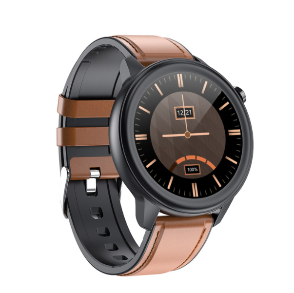 E80 Smart Body Temperature Watch ECG+PPG ECG Heart Rate Blood Pressure Blood Oxygen Information Reminder Multi-Exercise Bracelet (Brown Skin)