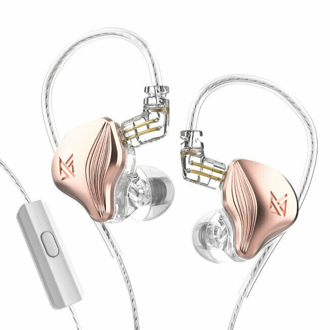 In-ear electrostatic coil iron wired headphones (rose gold-with microphone version)
