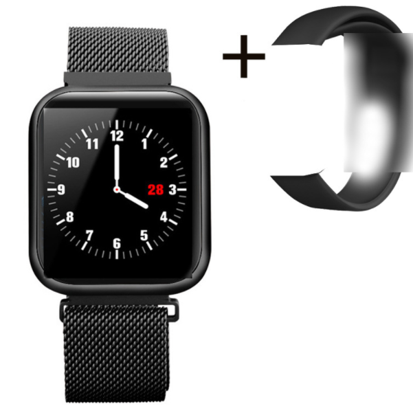 SN91 Bluetooth Smart Band Heart Rate Blood Pressure Female Menstrual Period Women's Watch (Black)