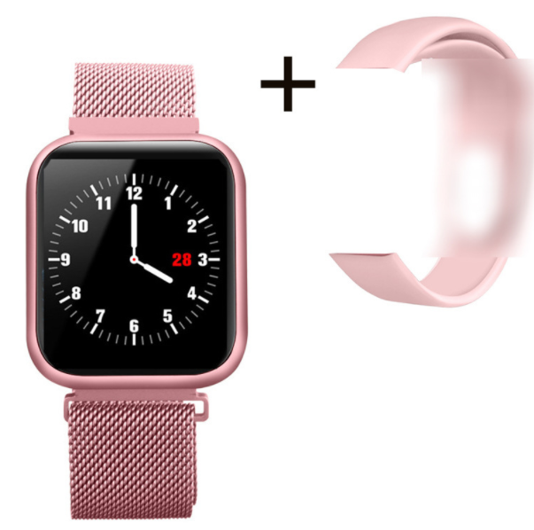 SN91 Bluetooth Smart Band Heart Rate Blood Pressure Measurement Women's Menstrual Period Women's Watch (Pink)