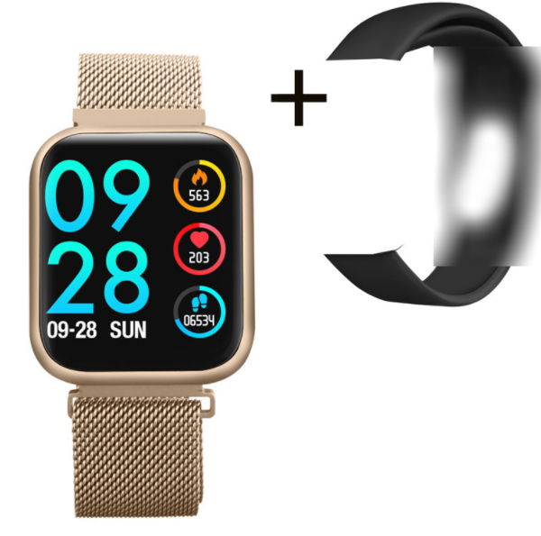 SN91 Bluetooth Smart Band Measuring Heart Rate and Blood Pressure Women's Menstrual Period Women's Watch (Gold)