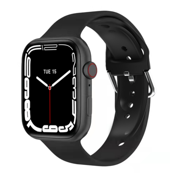 iS7plus Bluetooth Call Smart Watch 1.69 Screen Wireless Charging Heart Rate Blood Pressure Monitoring (Black)