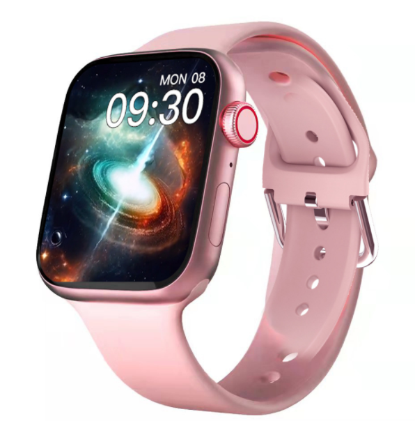 iS7plus Bluetooth Call Smart Watch 1.69 Screen Wireless Charging Heart Rate and Blood Pressure Monitoring (Pink)