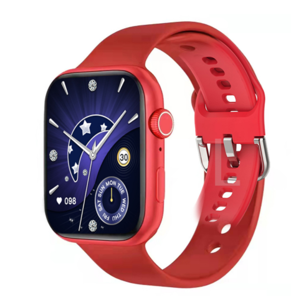 iS7plus Bluetooth Call Smart Watch 1.69 Screen Wireless Charging Heart Rate and Blood Pressure Monitoring (Red)