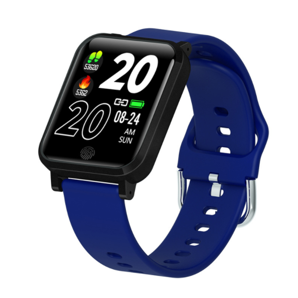 F29 Body Temperature Detection Bracelet Smart Heart Rate Blood Pressure Japanese Instruction Manual Bracelet Body Temperature Measurement Watch High Temperature Alarm (Blue)