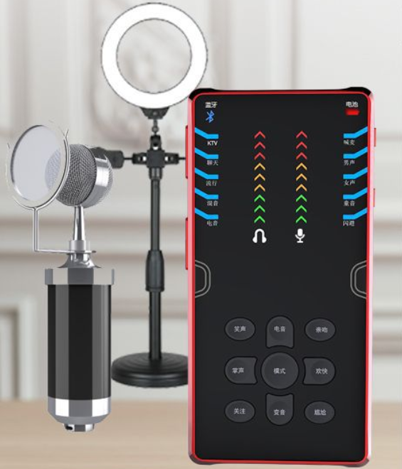 S8 Live Streaming Equipment Set (S8 + Baby Bottle Black + Duck Palm Microphone Bracket + 16CM Fill Light Desktop Bracket + Headset + OTG (Choose One of the Two))
