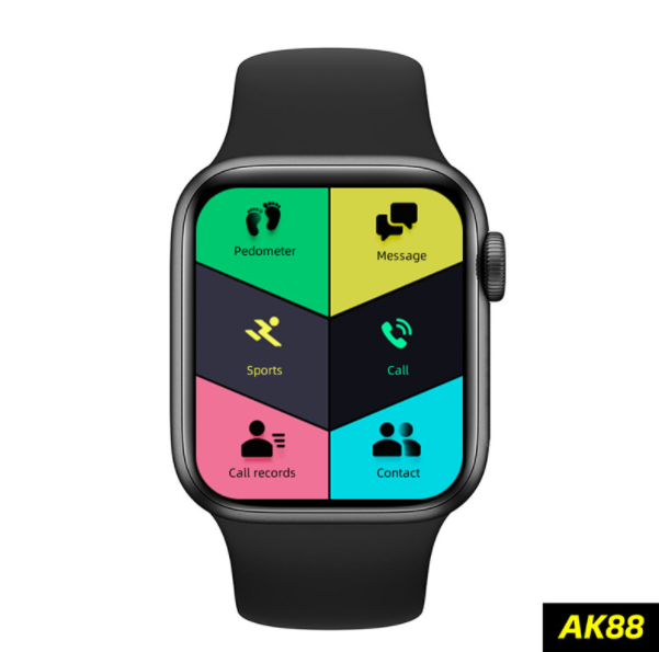 Smart Watch AK88 Bluetooth Call Heart Rate Blood Pressure Sleep Monitoring Play Music Bracelet (Black)