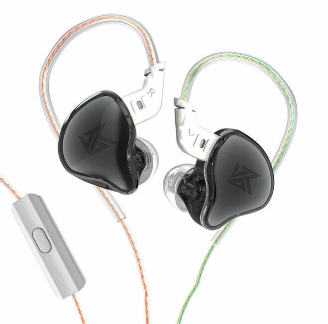 In-ear dynamic wired headphones (trans-black with microphone)