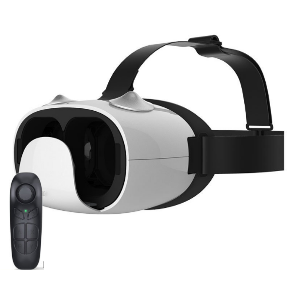 VR glasses small D cute little Q helmet (cute little Q white + B03 black remote control)