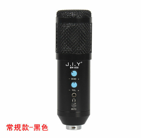 858 Condenser Microphone/Live Streaming Equipment Kit - Regular - Black (Cantilever Stand Set)