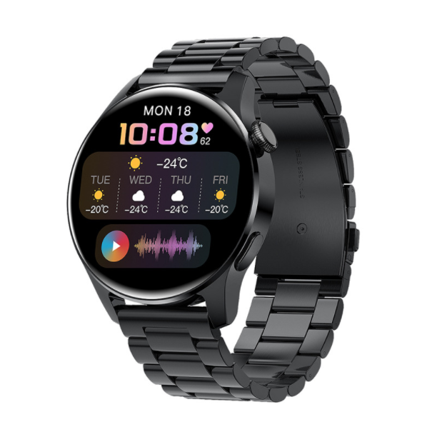 i29 Bluetooth Call Smart Watch Heart Rate, Blood Pressure, Exercise, Sleep Monitoring, Music Playback (Thick Steel Band-Black)