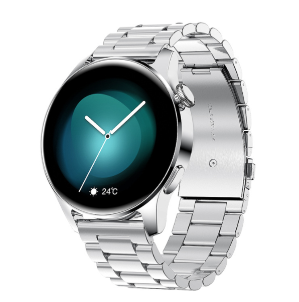 i29 Bluetooth Call Smart Watch Heart Rate, Blood Pressure, Exercise, Sleep Monitoring, Music Playback (Thick Steel Band-Silver)